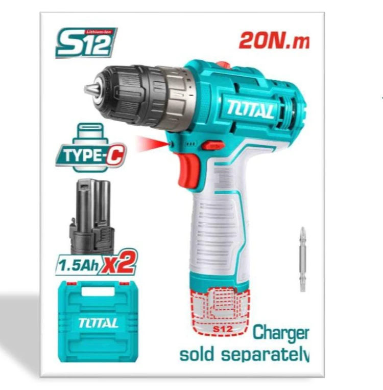 دریل شارژی 12 ولت TIDLI 12202 توتال با گارانتی