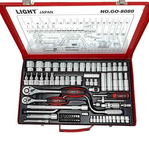 جعبه بکس 80 پارچه 1/4-3/8-1/2 درایو GO-8080 لایت ژاپن