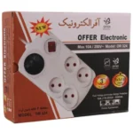 محافظ برق 4 خانه بدون ارت 5 متری آفر الکترونیک