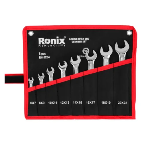 مجموعه 8 عددی کیفی آچار دو سر تخت رونیکس مدل RH-2204