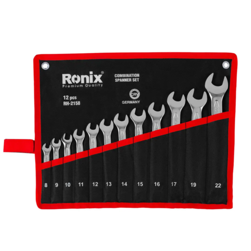 مجموعه 12 عددی آچار یک سر تخت یکسر رینگی رونیکس مدل RH-2158