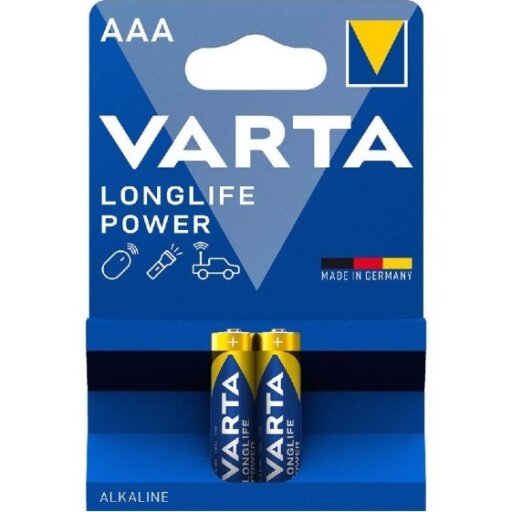 باتری نیم قلمی دو عددی آبی مدل LONG LIFE POWER وارتا