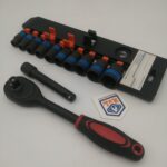 آچار بکس ریلی 12 پارچه درایو 1/2 مشکی کینگ تولز - Spanner wrench 12 1/2