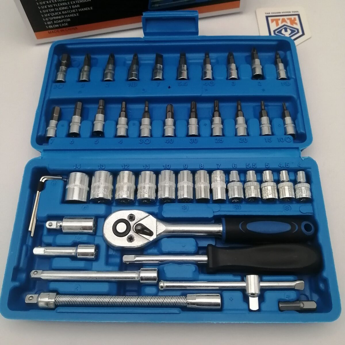 جعبه بکس آبی درایو 1/4 نیوتولز مجموعه 46 عددی - Socket set 1/4 46 - View 7