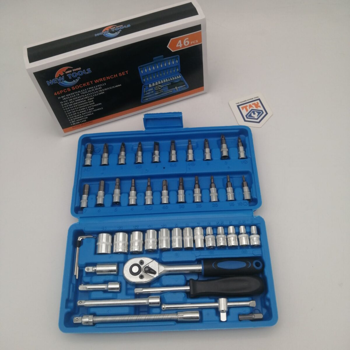 جعبه بکس آبی درایو 1/4 نیوتولز مجموعه 46 عددی - Socket set 1/4 46
